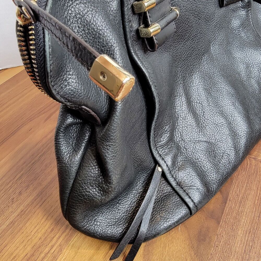 B. Makowsky Black Pebble Genuine Soft Butter Leather Shoulder Bag EUC - Picture 3 of 6